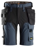 spodnie robocze do pasa krótkie stretch z workami kieszeniowymi AllroundWork 6175 Snickers Workwear granatowo-czarne