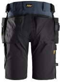 Snickers Workwear 6175 spodnie robocze do pasa krótkie stretch z workami kieszeniowymi AllroundWork granatowo-czarne