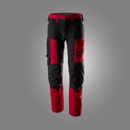 spodnie robocze do pasa stretch AllroundWork 6318 Snickers Workwear czerwono-czarne