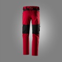 Snickers Workwear 6318 spodnie robocze do pasa stretch AllroundWork czerwono-czarne