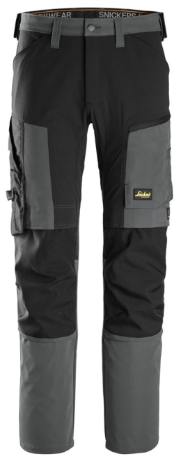 spodnie robocze do pasa stretch AllroundWork 6318 Snickers Workwear szaro-czarne