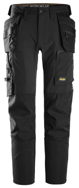 spodnie robocze do pasa stretch z workami kieszeniowymi AllroundWork 6218 Snickers Workwear czarne