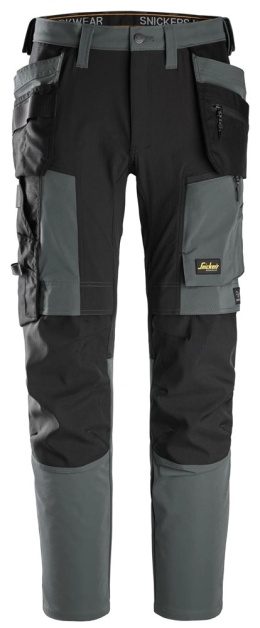spodnie robocze do pasa stretch z workami kieszeniowymi AllroundWork 6218 Snickers Workwear szaro-czarne