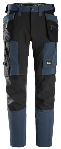 spodnie robocze do pasa stretch z workami kieszeniowymi AllroundWork 6218 Snickers Workwear granatowo-czarne