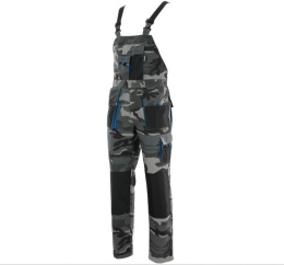 spodnie robocze ogrodniczki King Sara Workwear moro niebieskie