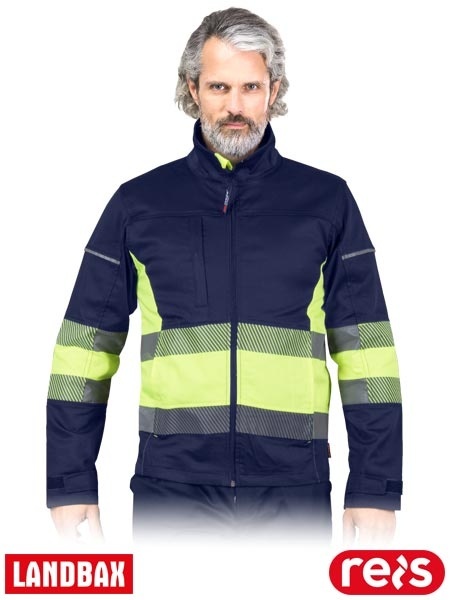 bluza robocza męska elastyczna Bax Reis granatowo-żółta