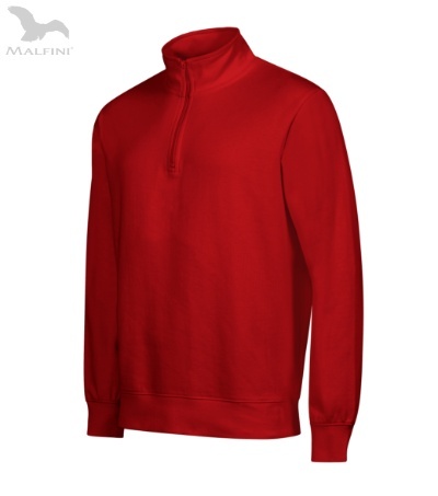 Bluza robocza unisex Malfini Summnit 429 z krótkim zamkiem czewrwona