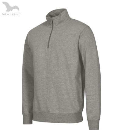 Bluza robocza unisex Malfini Summnit 429 z krótkim zamkiem ciemnoszary-melanż