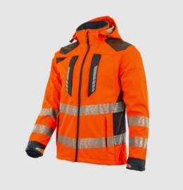 kurtka robocza softshell odblaskowa Drogowiec Comfort Sara Workwear pomarańczowo-grafitowa