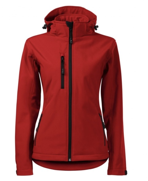 OUTLET KURTKA SOFTSHELL DAMSKA PERFORMANCE 521 Z KAPTUREM ODDYCHAJĄCA I WODOODPORNA CZAERWONA XL