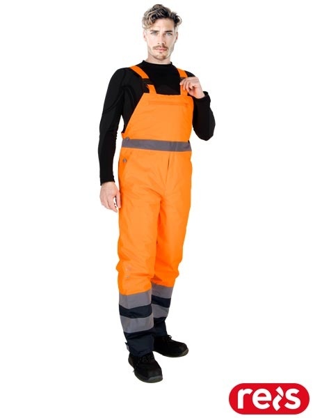 spodnie robocze ogrodniczki ocieplane odblaskowe BLUE-ORANGE Reis