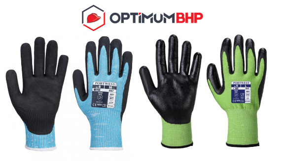 Rękawie robocze powlekane nitrylem – sklep i hurtownia Optimum BHP poleca środki ochrony dłoni z powleczeniem nitrylowym