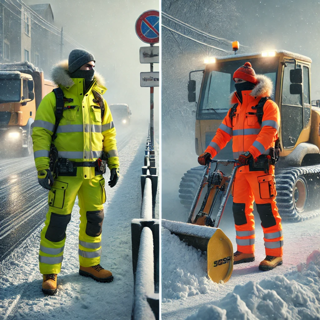 Zestaw zimowy Sara Workwear dla operatora maszyn budowlanych – komfort i bezpieczeństwo w kabinie i na placu budowy