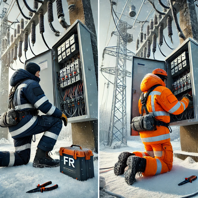 Zimowa odzież robocza Sara Workwear dla elektryka – antystatyczna ochrona z serii Piorun Winter