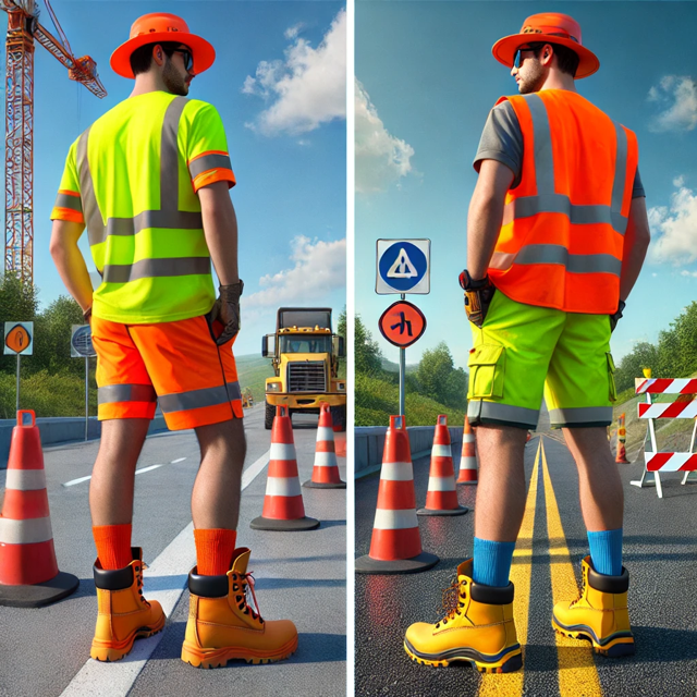 Porównanie krótkich spodni roboczych Portwest: PW348 ostrzegawcze vs DX444 z odpinanymi kieszeniami vs E043 ostrzegawcze