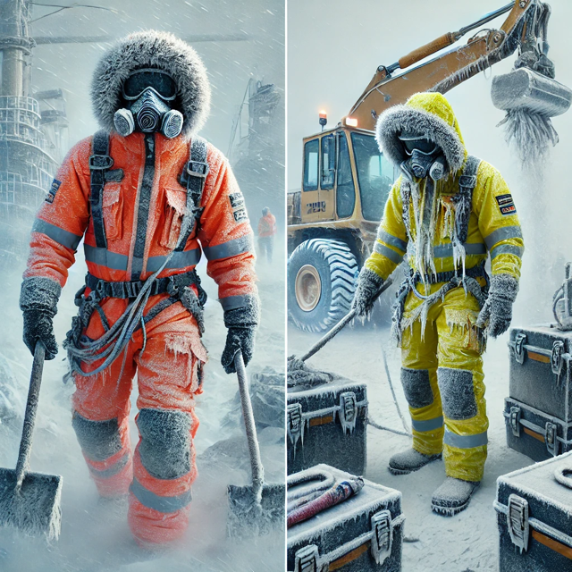 Porównanie zimowych kombinezonów roboczych REIS — KTO i ALASKA-O