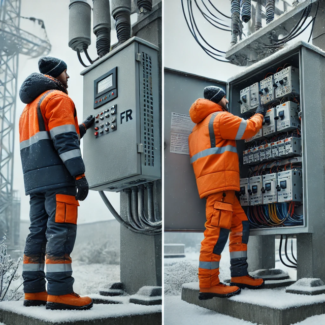 Antistatische und flammhemmende Winterkleidung Sara Workwear für Elektriker und Schweißer